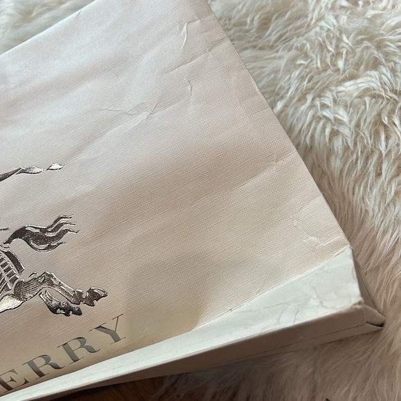 BURBERRY Shopping bag reusable metallic Silver Prorsum light cream shoe - Picture 9 of 10